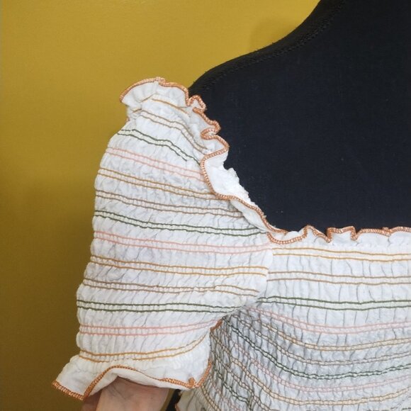 The Native One Off Shoulder Ruffled Blouse L Boho Coquette Cottagecore - Picture 2 of 6